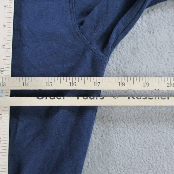 SKIMS Cotton Jersey Zip Up Slim Hoodie Womens Small Navy Blue Cropped Sweatshirt - Picture 7 of 10